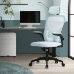 Ml - design chaise de bureau ergonomique bleu en maille appui - t�te et accoudoirs r�glables soutien ...