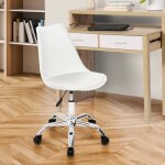 Idmarket chaise de bureau scandinave sara blanche � roulettes