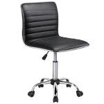 Chaise de bureau sur roulettes - yaheetech - 485 x 485 x 785 - 93 cm - hauteur rglable dossier bas sans ...