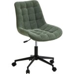Chaise de bureau vasilo fauteuil en velours c�tel� vert avec pi�tement en m�tal laqu� noir assise r�glabe ...