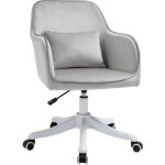 Chaise de bureau - fauteuil de bureau - homcom - velours massant coussin lombaire r�glable pivotante ...