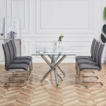 Chaise cantilever 4 pcs - structure mtallique chrome - charge jusqu 120kg rembourrage souple en simili ...