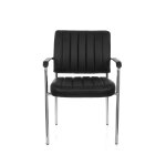 Chaise � quatre pieds - hjh office - somos v - noir - similicuir