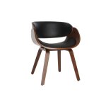 Miliboo - chaise design noir et bois fonc� noyer bent