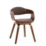 Chaise design retro kingston tissu coque bois avec accoudoirs et siège rembourré - clp - marron - vintage ... Chaise design retro kingston tissu coque bois avec accoudoirs et siège rembourré - clp - marron - vintage ...