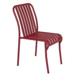 Chaise design de terrasse en aluminium rouge - oviala