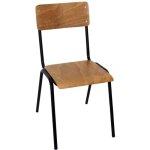 Chaise colier en bois - paris prix - lot de 4 - pour enfant - style classique - noir