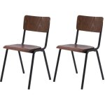 Lot de 2 chaises colier empilables en bois fonc - clem - rendez - vous dco