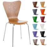 Chaise empilable calisto - clp - ch�ne - assise en bois - m�tal chrom� - confortable