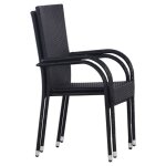 Chaise empilable dextrieur - mothinessto - ly5473 - rsine tresse - noir - 2 pcs
