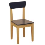 Chaise pour enfant en bois roba - hauteur dassise 31 cm - naturel / bleu