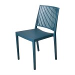 Chaise dext�rieur - materiel - baltimore - empilable - polypropyl�ne - bleu p�trole (lot de 4)