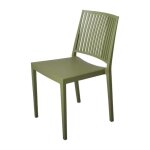 Chaise dext�rieur - materiel - baltimore - polypropyl�ne - vert olive - empilable (lot de 4)