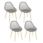 Lot de 4 chaises - home deco factory - malaga - dext�rieur - grises