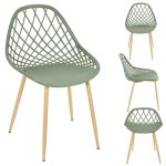 Lot de 4 chaises - home deco factory - malaga - dext�rieur - moderne - verte