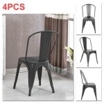 Chaise en fer xuanyu - gris fonc� - 85 * 45 * 46cm - 4pcs