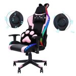Chaise gaming chaise de bureau fauteuil gamer avec haut - parleur bluetooth et lumi�re ledappui - t�tesupport ...