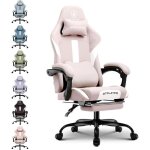 Chaise gaming chaise de gamer chaise de bureau respirante en tissu de haute qualit� avec repose - piedsrose ...