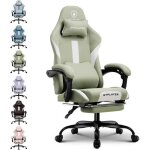 Chaise gaming chaise de gamer chaise de bureau respirante en tissu de haute qualit� avec repose - piedsvert ...