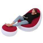 Chaise gonflable - omabeta - rouge - pliable - confortable - avec repose - pieds Chaise gonflable - omabeta - rouge - pliable - confortable - avec repose - pieds