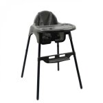 Chaise haute bb enfant rglable hauteur et tablette - dlice gris fonc - monsieur bb