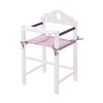 Chaise haute pour poupées fienchen - roba - bois blanc / violet - motif vichy - assise en tissu Chaise haute pour poupées fienchen - roba - bois blanc / violet - motif vichy - assise en tissu