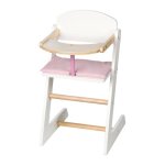 Chaise haute pour poupée scarlett en bois roba - blanc / naturel - coussin rose - 515 x 28 x 28 cm Chaise haute pour poupée scarlett en bois roba - blanc / naturel - coussin rose - 515 x 28 x 28 cm