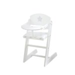 Chaise haute pour poupée stella en bois - roba - modèle stella - motif Étoile - blanc / gris Chaise haute pour poupée stella en bois - roba - modèle stella - motif Étoile - blanc / gris