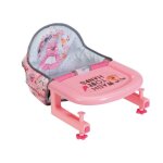 Chaise haute pour poupon - baby born - se fixe sur la table - jouet dimitation - rose - d�s 3 ans