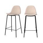Lot de 2 chaises pour lot central en tissu beige 655 cm - henrik - rendez - vous dco