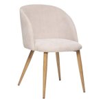 Chaise celeste velours c�tel� beige - atmosphera cr�ateur dint�rieur