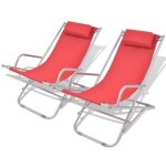 Chaises inclinables de terrasse - vidaxl - rouge - pliant - design pliant pour un rangement facile