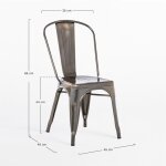 Sklum - chaise industrielle en acier bross�e lix - acier