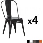 Chaises industrielles noir - zoli - lot de 4 - m�tal - int�rieur