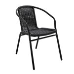 Chaise de jardin aluminium et r�sine noire - oviala