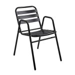 Chaise de jardin empilable en aluminium noire - oviala