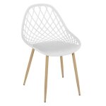 Lot de 4 chaises - home deco factory - malaga - l�g�res - modernes - blanches
