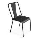 Chaise de jardin en m�tal anthracite - oviala