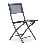 Relaxdays chaise de jardin pliable plastique et m�tal chaise balcon camping terrasse hxlxp: 87 x 46 x ...