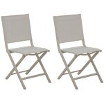 Chaises de jardin pliantes en aluminium - proloisirs - thema - cr�me - lot de 2
