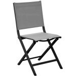 Chaise jardin pliante en aluminium thema graphite perle