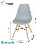 Chaises jena gris clair avec base en bois / m�tal - urban living - set of 4 - contemporain - design - ...