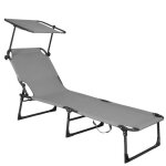 Chaise longue de jardin fauteuil d�t� avec pare - soleil chaise longue de plage pliante 57 x 188 cm avec ...