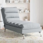 Chaise longue de massage - vidaxl - gris clair - tissu - 1 place - intrieur