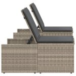 Chaise longue - mothinessto - lot de 2 avec table - r�sine tress�e - dossier r�glable - coussins �pais ...