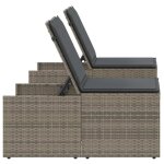 Chaise longue - mothinessto - lot de 2 avec table - rsine tresse - dossier rglable - coussins pais ...