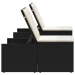 Chaise longue - mothinessto - lot de 2 avec table - r�sine tress�e - dossier r�glable - r�sistance aux ...