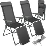 Chaises longues - tectake - lot de 2 transats de jardin jana en aluminium pliable avec nuque rembourrée ... Chaises longues - tectake - lot de 2 transats de jardin jana en aluminium pliable avec nuque rembourrée ...