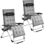Chaise longue - tectake - lot de 2 bains de soleil pliables cloud réglables en continu en textilène respirant ... Chaise longue - tectake - lot de 2 bains de soleil pliables cloud réglables en continu en textilène respirant ...