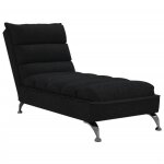 Chaise longue - v geby - style9470 - noir - tissu durable - pieds en m�tal chrom�